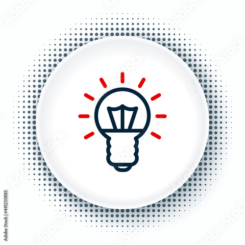 Line Light bulb with concept of idea icon isolated on white background. Energy and idea symbol. Inspiration concept. Colorful outline concept. Vector