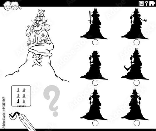 shadows game with cartoon king of the hill coloring book page