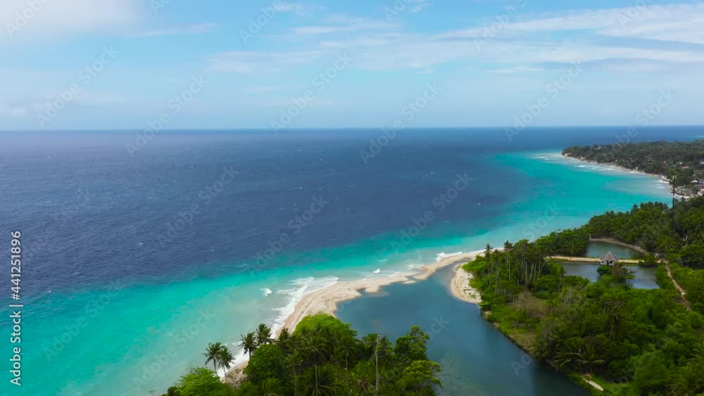 Beautiful tropical beach and turquoise water view from above. Bohol, Philippines. Summer and travel vacation concept. Beautiful tropical beach and turquoise water view from above. Bohol, Philippines. Summer and travel vacation concept.