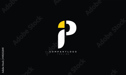 IP PI I AND P Abstract initial monogram letter alphabet logo design