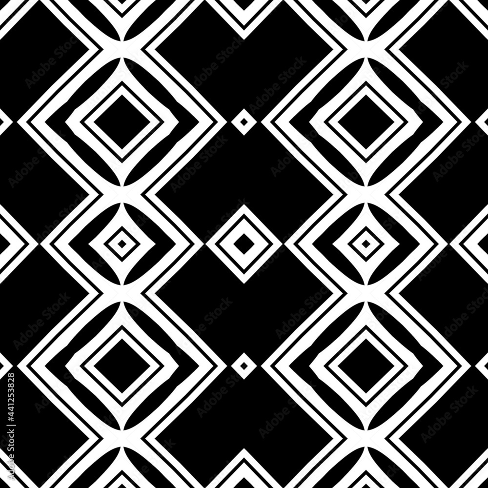 Lines, strokes, squares ornament. Black and white seamless pattern. Ancient mosaic. Digital paper print. Seamless background. Lines, strokes, squares ornament. Black and white seamless pattern. Ancient mosaic. Digital paper print. Seamless background.