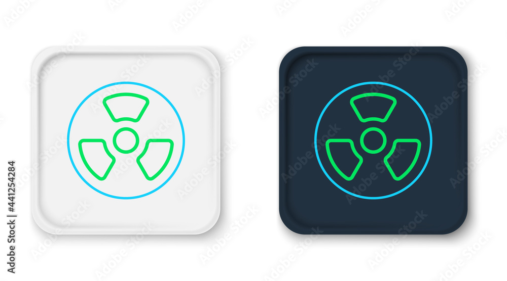 Line Radioactive icon isolated on white background. Radioactive toxic symbol. Radiation Hazard sign. Colorful outline concept. Vector Line Radioactive icon isolated on white background. Radioactive toxic symbol. Radiation Hazard sign. Colorful outline concept. Vector
