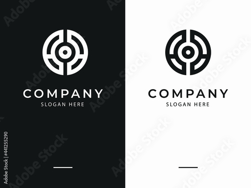 Letter BB BOB logo with circle shape. creative minimal monogram symbol. Universal elegant vector sign design. Premium business logotype. Graphic alphabet symbol for corporate business identity
