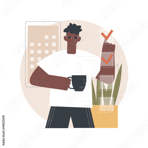 Self management abstract concept vector illustration. Personal management, self-regulation learning, self-organization course, auto motivation, productivity software, efficiency abstract metaphor.