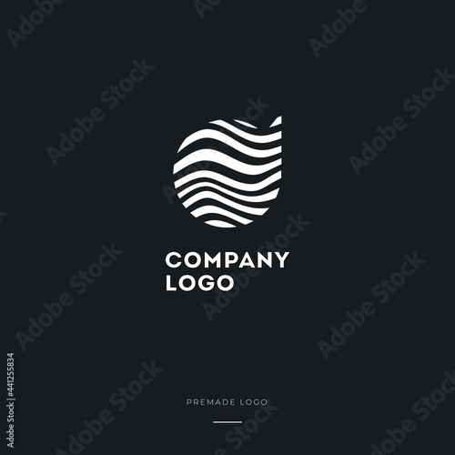 Wallpaper Mural Black and White Zebra chat baloon Logo Design. Creative vector illustration with lines. Torontodigital.ca