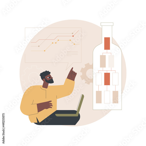 Bottleneck analysis abstract concept vector illustration. Visual management system, bottleneck analysis tool, bottlenecking control, workflow improvement, constraint method abstract metaphor.