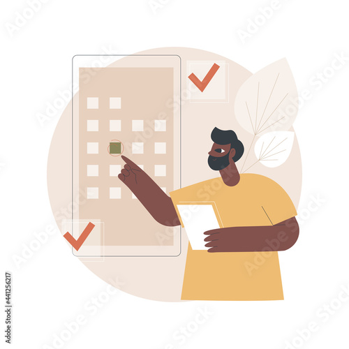 Planning abstract concept vector illustration. Future plan, project stages, risk management, planning process, problem prevention, make arrangement, organization, achieve goal abstract metaphor.