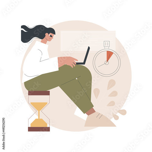 Deadline abstract concept vector illustration. Project management, work time limit, task due dates, deadline reminder, study assignments accomplishment, tax payment planning abstract metaphor.