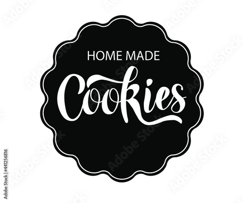 Vector template packaging sweets, label, banner, poster, identity, branding. Stylish design for baked goods with text cookies