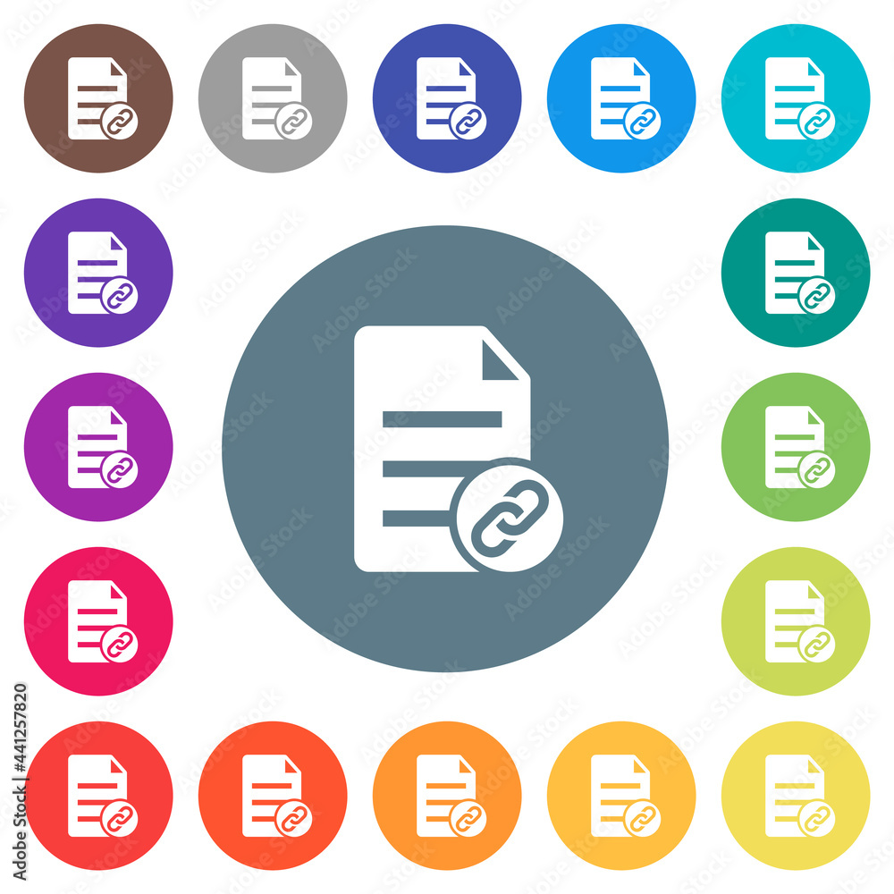 Attach document flat white icons on round color backgrounds Attach document flat white icons on round color backgrounds