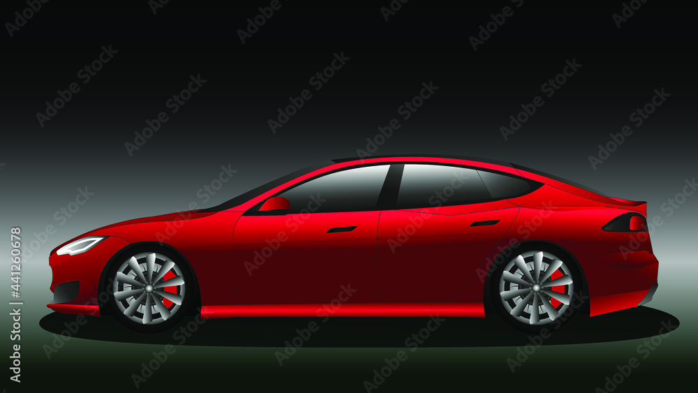 Obraz premium red sports car on black