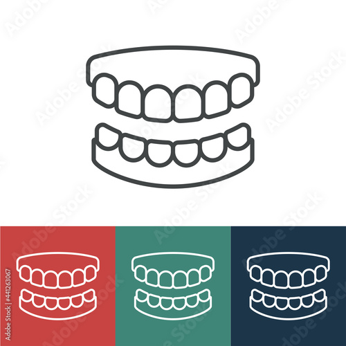 Linear vector icon with jaw