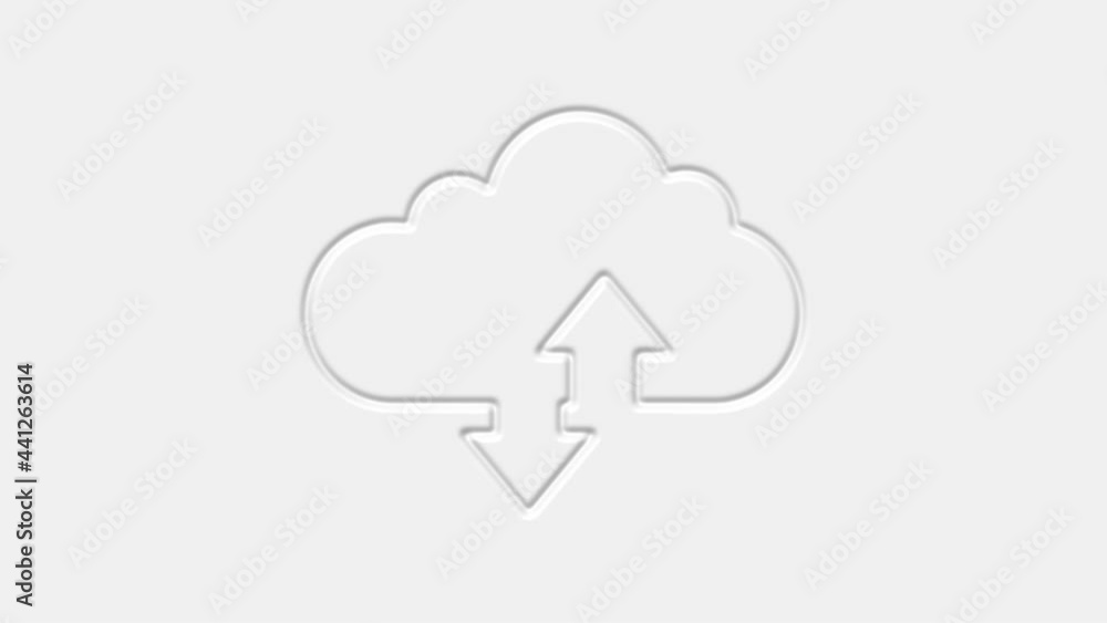 Cloud download and upload icon isolated on white background. 4K Cloud download and upload icon isolated on white background. 4K