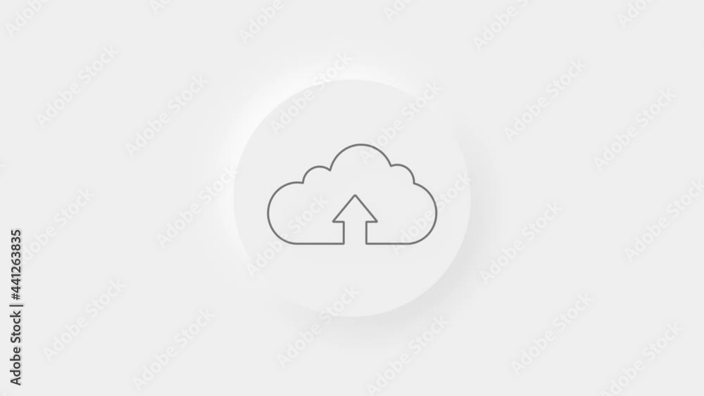 Cloud upload line icon on white background. 4K Cloud upload line icon on white background. 4K