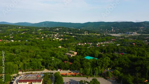 Wallpaper Mural Aerial view of Mountains and hills covered with green forest. Vladivostok, Russia. Torontodigital.ca