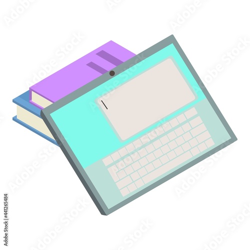 Online library icon. Isometric illustration of online library vector icon for web