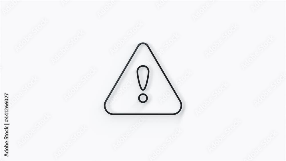 Exclamation mark in triangle 3d icon isolated on white background. Hazard warning sign, careful, attention, danger warning important. 4K Exclamation mark in triangle 3d icon isolated on white background. Hazard warning sign, careful, attention, danger warning important. 4K