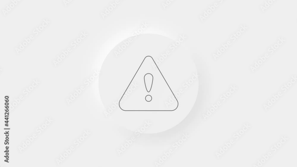 Exclamation mark in triangle icon isolated on white background. Hazard warning sign, careful, attention, danger warning important. 4K Exclamation mark in triangle icon isolated on white background. Hazard warning sign, careful, attention, danger warning important. 4K