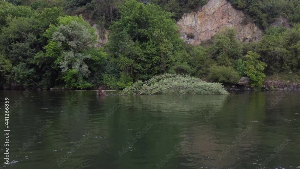Fluvial landscape of a mighty river running along the banks of the forest. Fluvial landscape of a mighty river running along the banks of the forest.