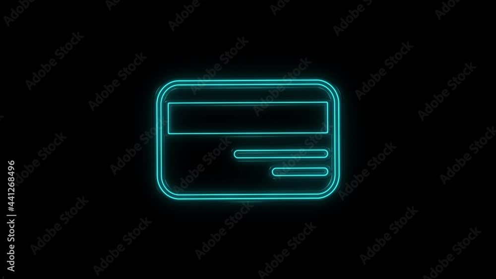 Glowing neon line Credit card icon isolated on black background. Online payment. Cash withdrawal. Financial operations. Shopping sign. Glowing neon line Credit card icon isolated on black background. Online payment. Cash withdrawal. Financial operations. Shopping sign.