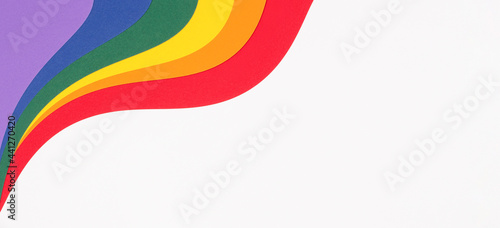Fotografía Lgbtq colors flag paper layout on white background