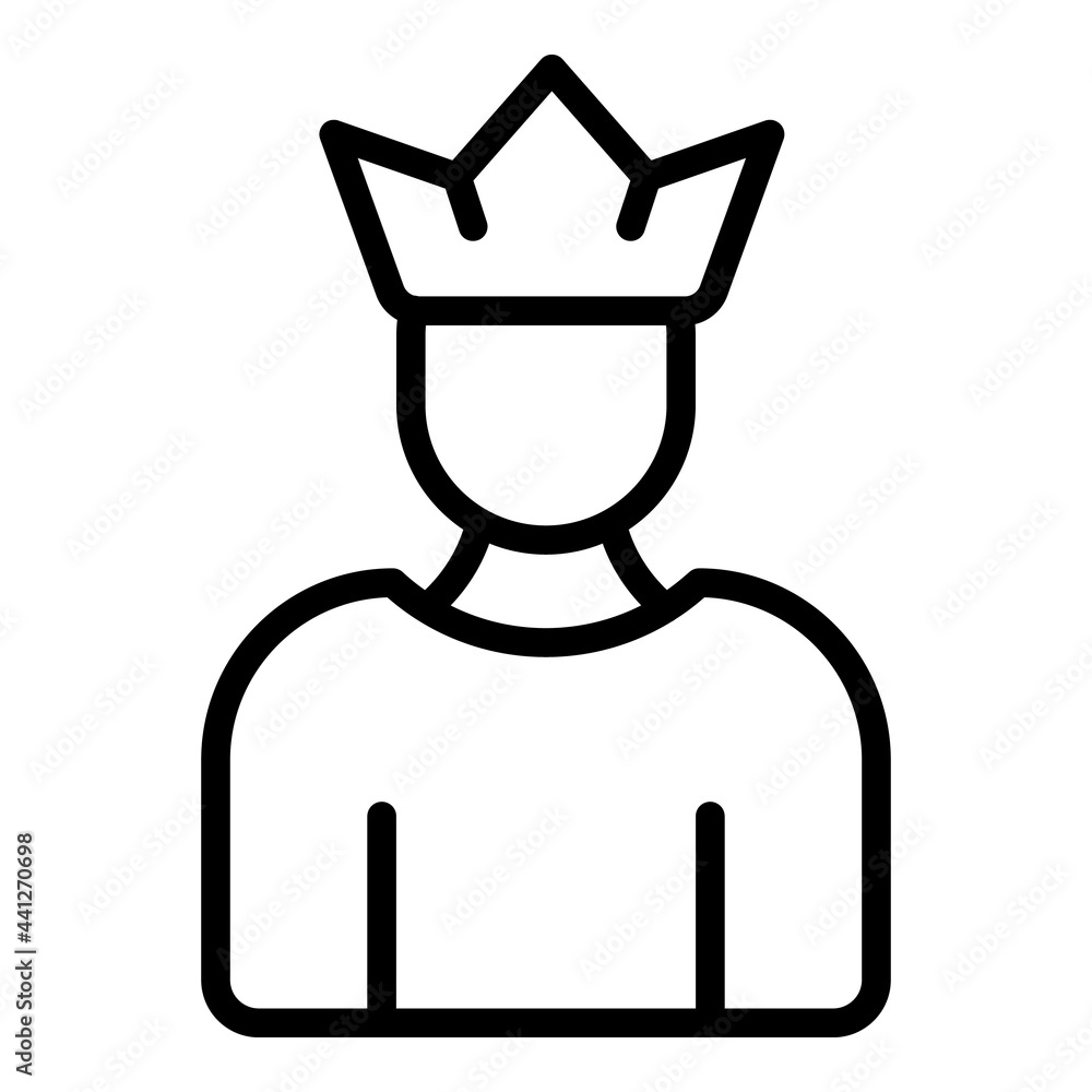 Narcissism king icon. Outline Narcissism king vector icon for web design isolated on white background Narcissism king icon. Outline Narcissism king vector icon for web design isolated on white background