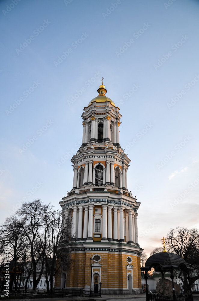 The Great Lavra Bell Tower is the main bell tower of the ancient cave monastery of Kyiv Pechersk Lavra in the capital of Ukraine. It is one of the most notable buildings of the Kyiv skyline