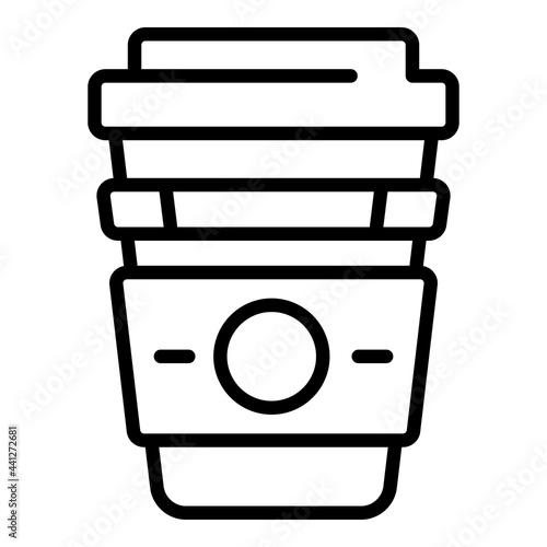 Late work coffee cup icon. Outline Late work coffee cup vector icon for web design isolated on white background