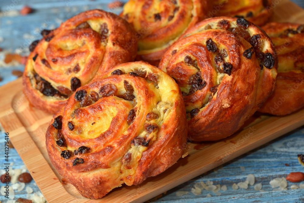 assortment of danish pastries on wooden table assortment of danish pastries on wooden table