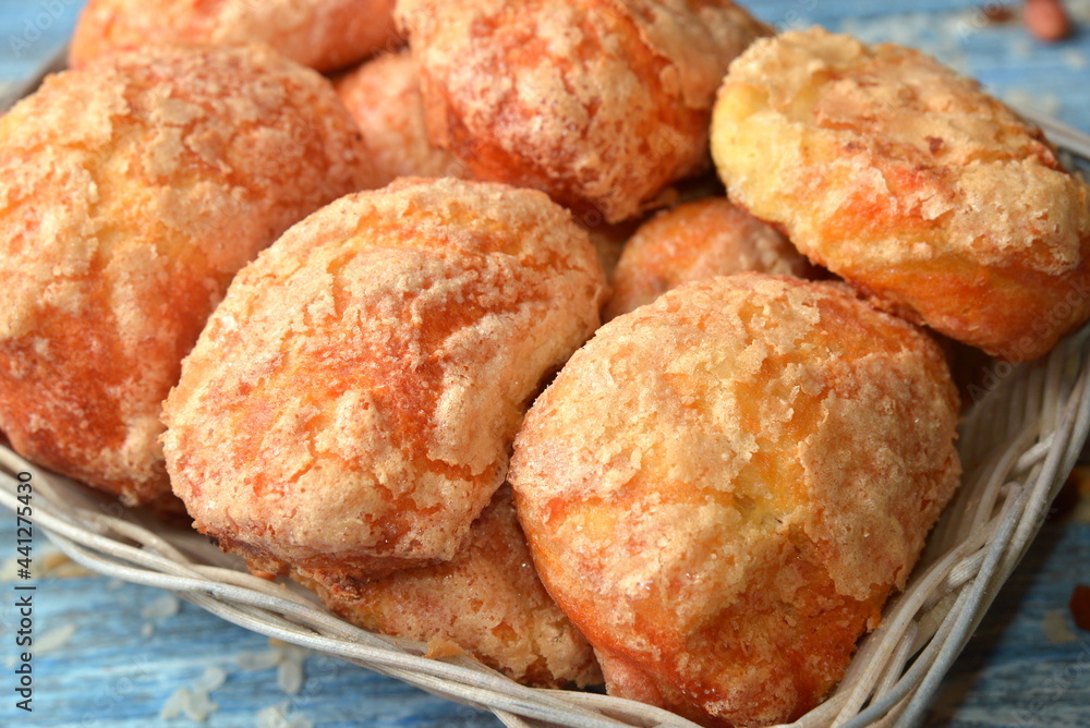 Fresh pastries bakery products, on wooden table Fresh pastries bakery products, on wooden table