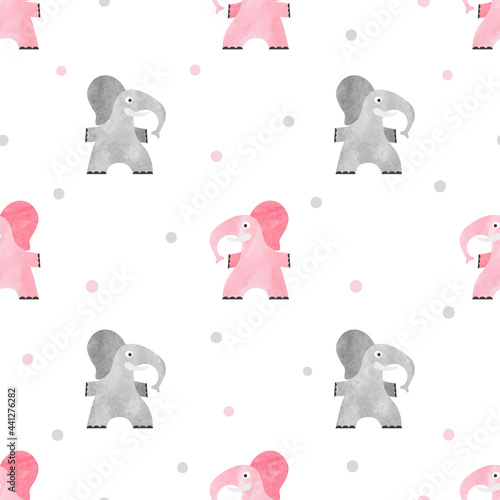 Cute watercolor elephants p...