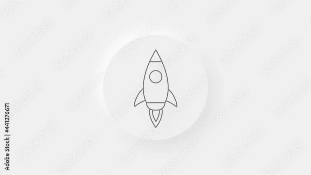 Rocket ship icon isolated on white background. Space travel. 4K Rocket ship icon isolated on white background. Space travel. 4K