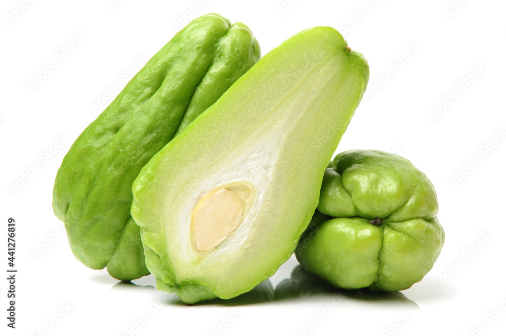 Chayote on a white background Chayote on a white background