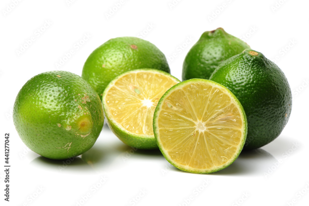 Fresh lemon on white background