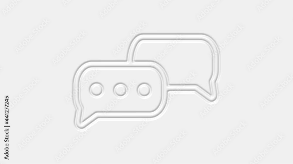 Speech bubble chat icon isolated on white background. Message icon. Communication or comment chat symbol. 4K