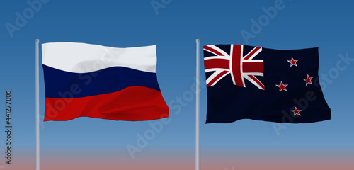 ロシアとニュージーランドの国旗