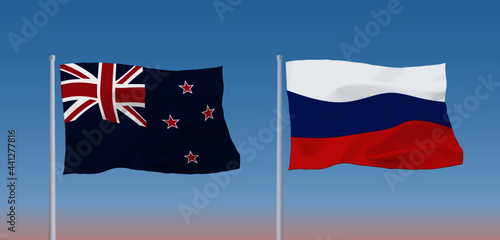 ロシアとニュージーランドの国旗