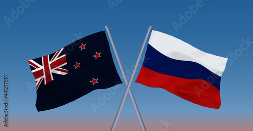 ロシアとニュージーランドの国旗