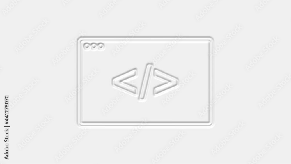 Web design and front end development icon isolated on white background. 4K Web design and front end development icon isolated on white background. 4K