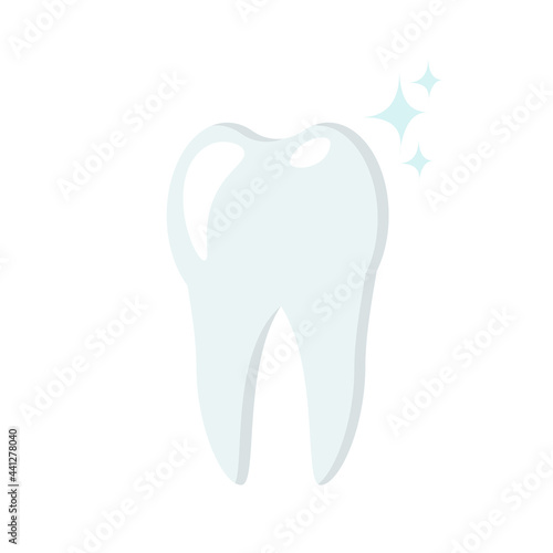 Tooth, tooth sample in flat style, dentistry and oral care
