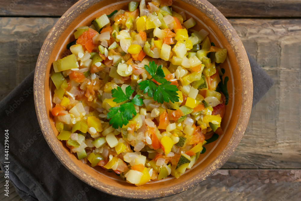 Pisto Manchego traditional Spanish dish. Pisto Manchego traditional Spanish dish.