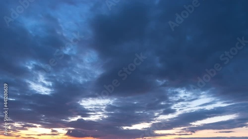 Beautiful colorful sunset in the carpathian mountains in summer.
