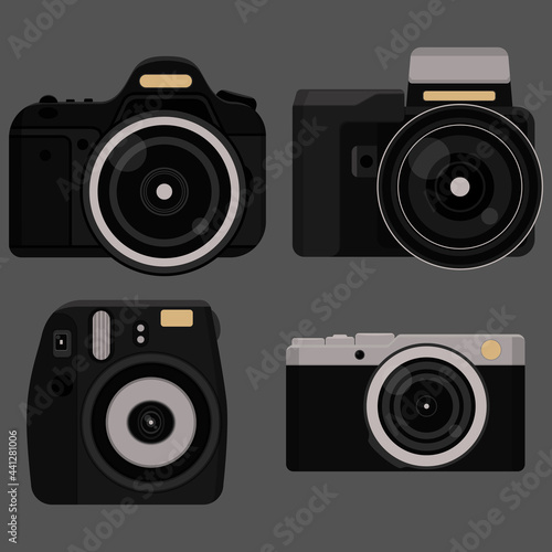 Camera icon set, photo camera, photographic, filming, photo, vector