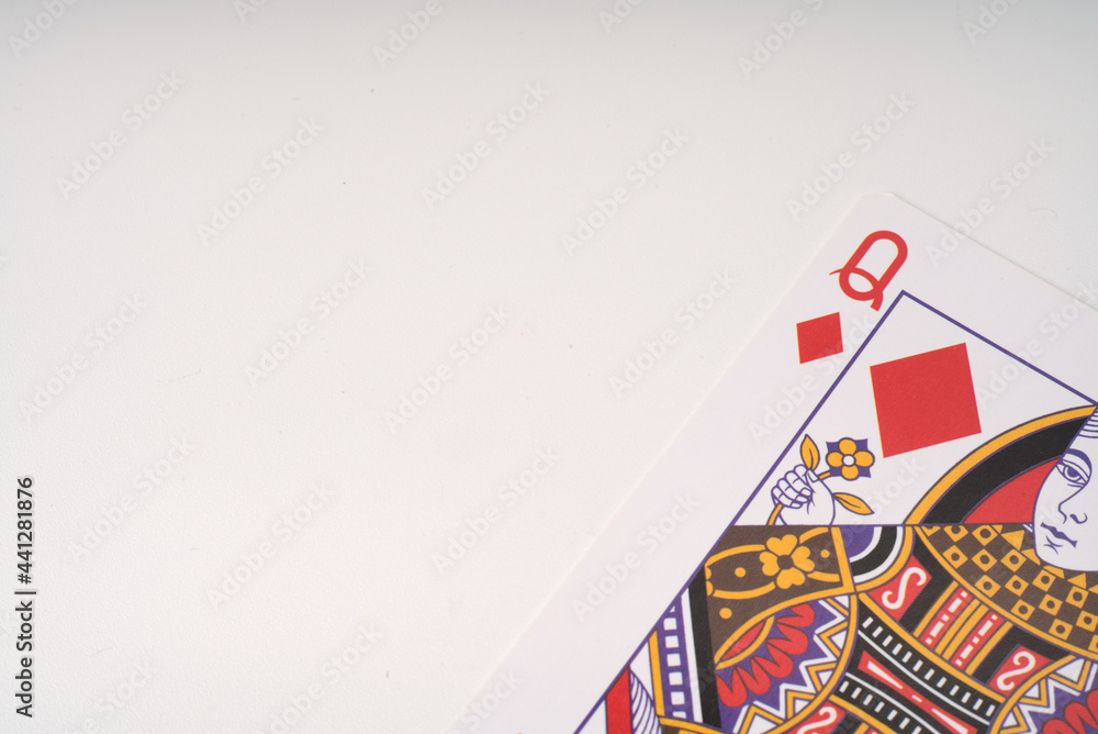 Fototapeta premium Playing card on a white background closeup.