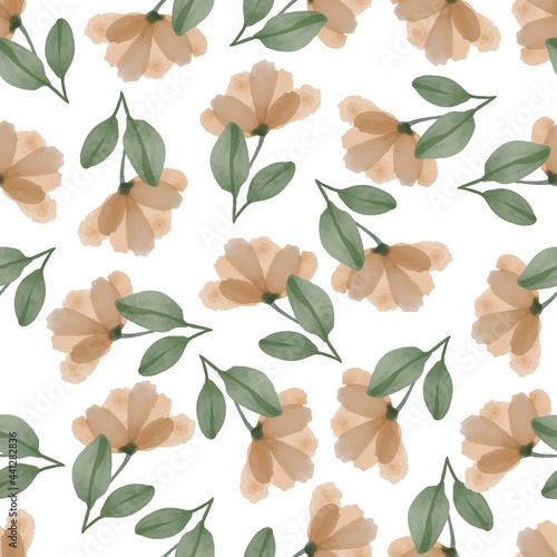 peach flower seamless pattern for textile design