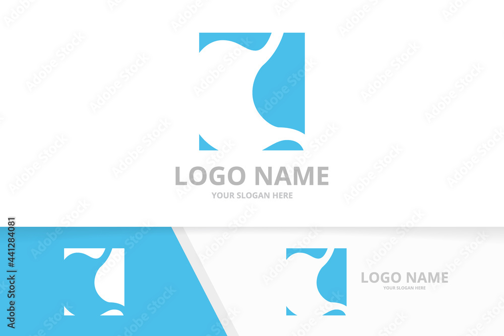 Fototapeta premium Creative stomach logo design. Gastrointestinal tract logotype design template..