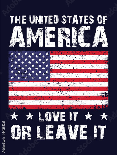 The united states of america love it or leave it usa patriot t-shirt design