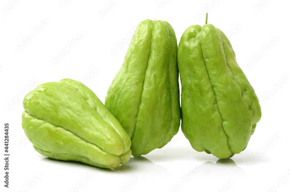 Chayote on a white background Chayote on a white background
