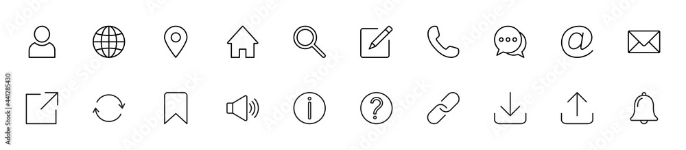 Contact us icon set. Website icon set, Web icon Set. Contact us icon set. Website icon set, Web icon Set.