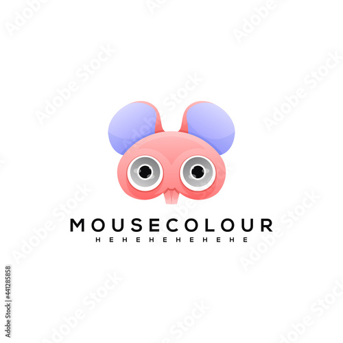 mouse colorful logo design ilustration